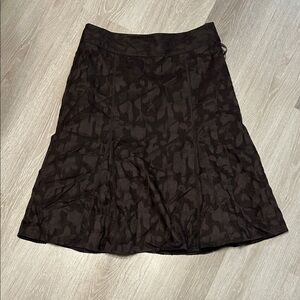 Jones Wear Brown Floral Printed 100% Cotton Fabric A-Line Skirt